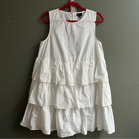 White Tiered Ruffle Midi Dress - Picture 5 of 6